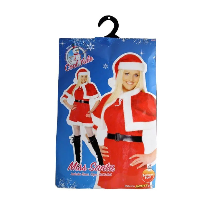 Miss Santa Dress Costume with Cape