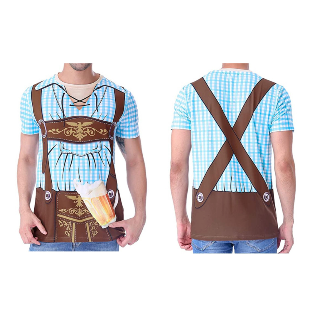 Oktoberfest Blue Check Design Tshirt