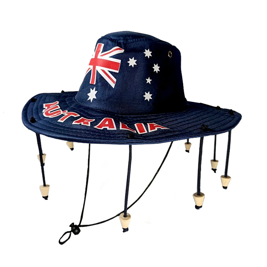 Australia Flag Cork Outback Hat Sydney Costume Shop