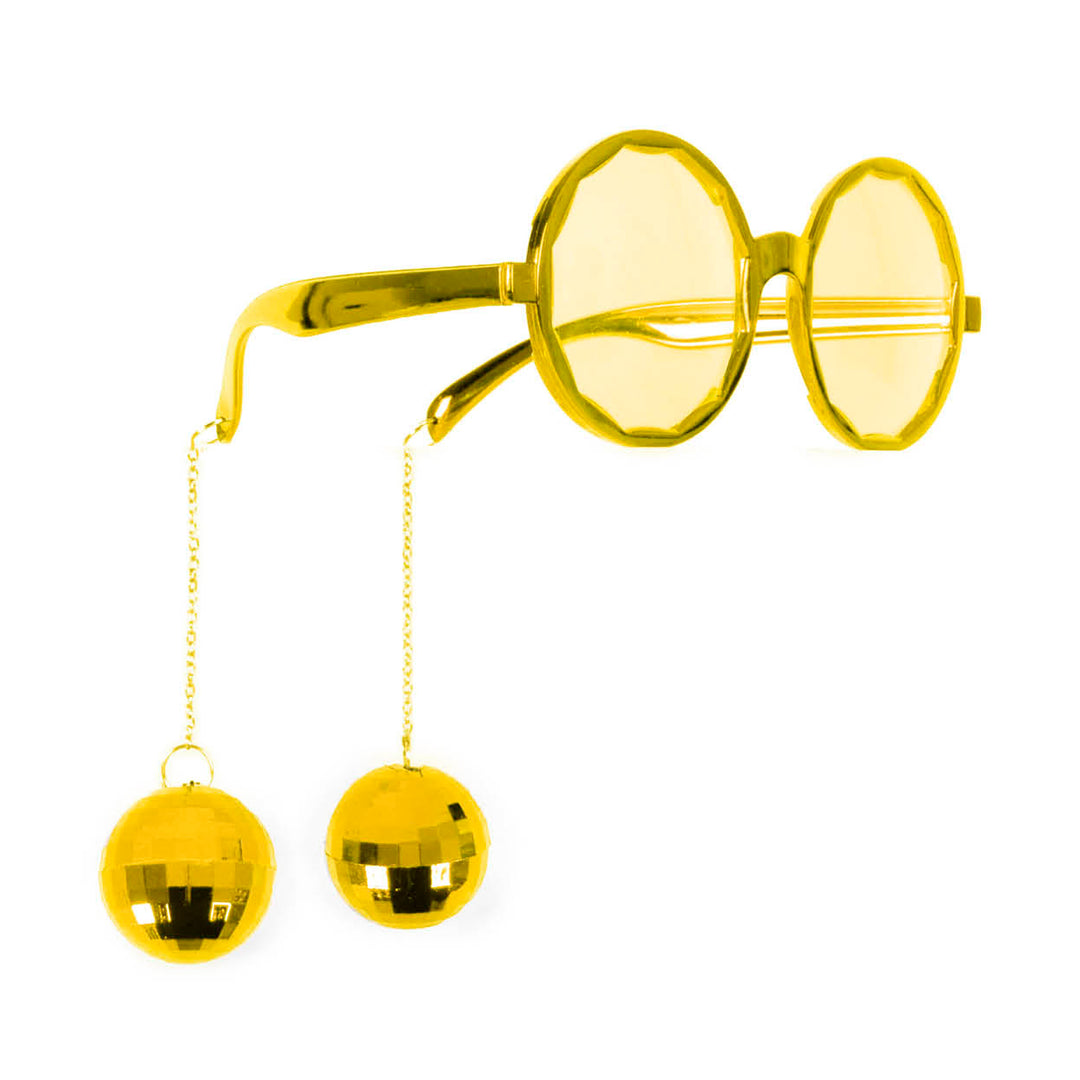 Party Glasses Disco Ball Gold