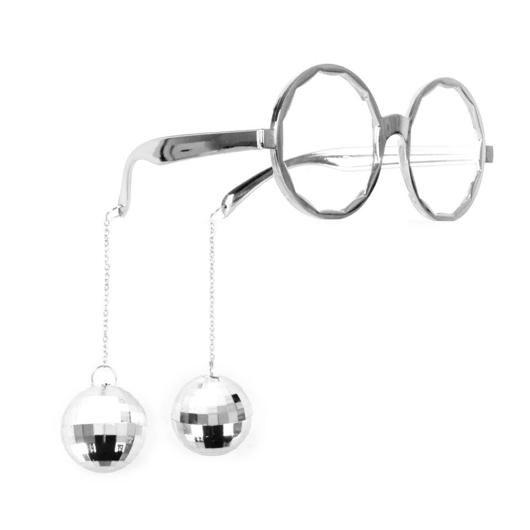 Party Glasses Disco Ball Silver