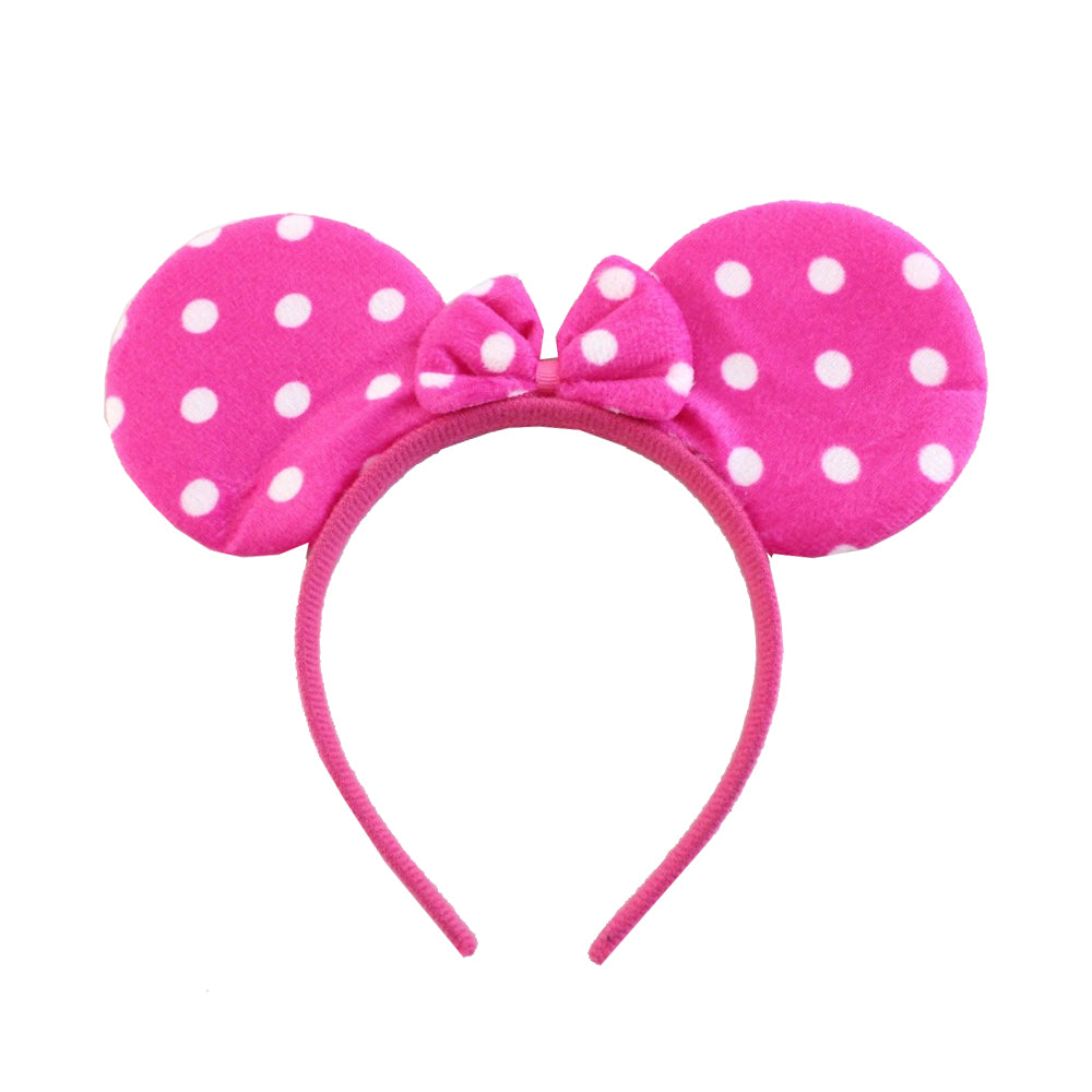 Pink Spotted Mouse Headband