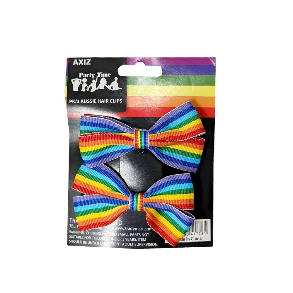 Rainbow Bow Hair Clip, 2 Pack