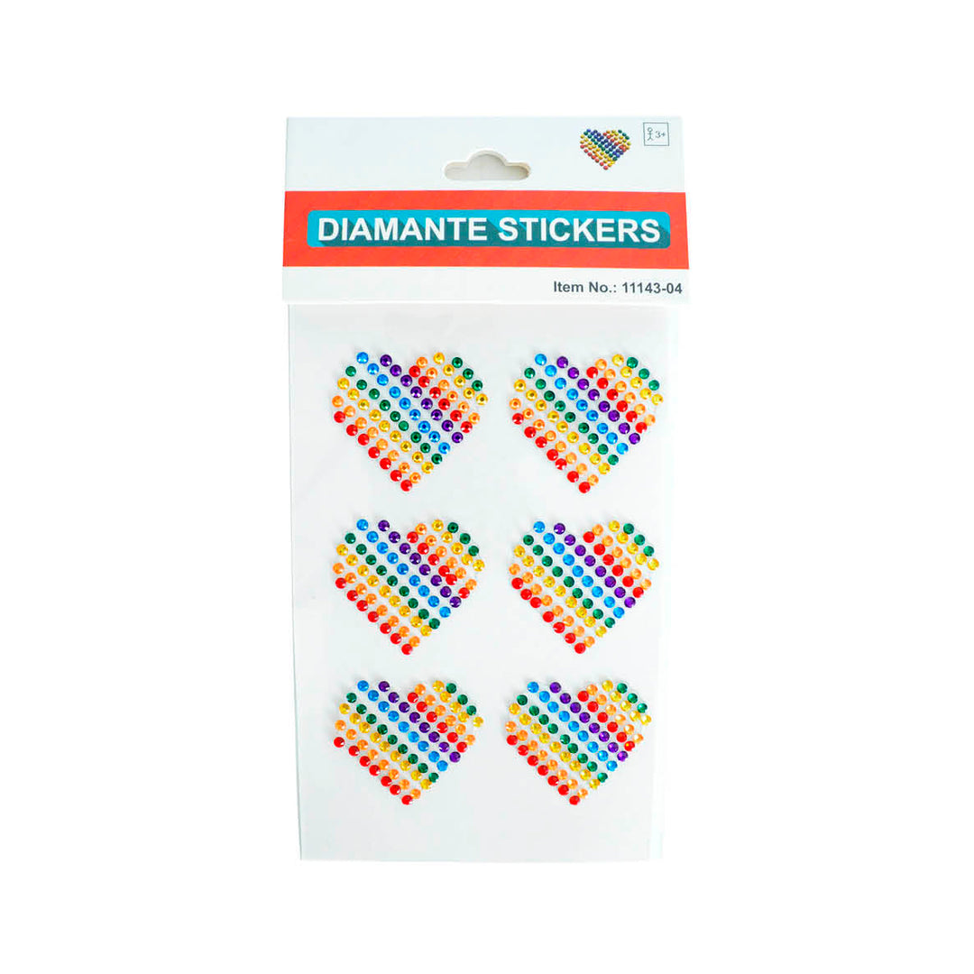 Rainbow Diamante Stickers - Heart