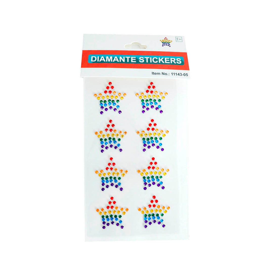 Rainbow Diamante Stickers - Star