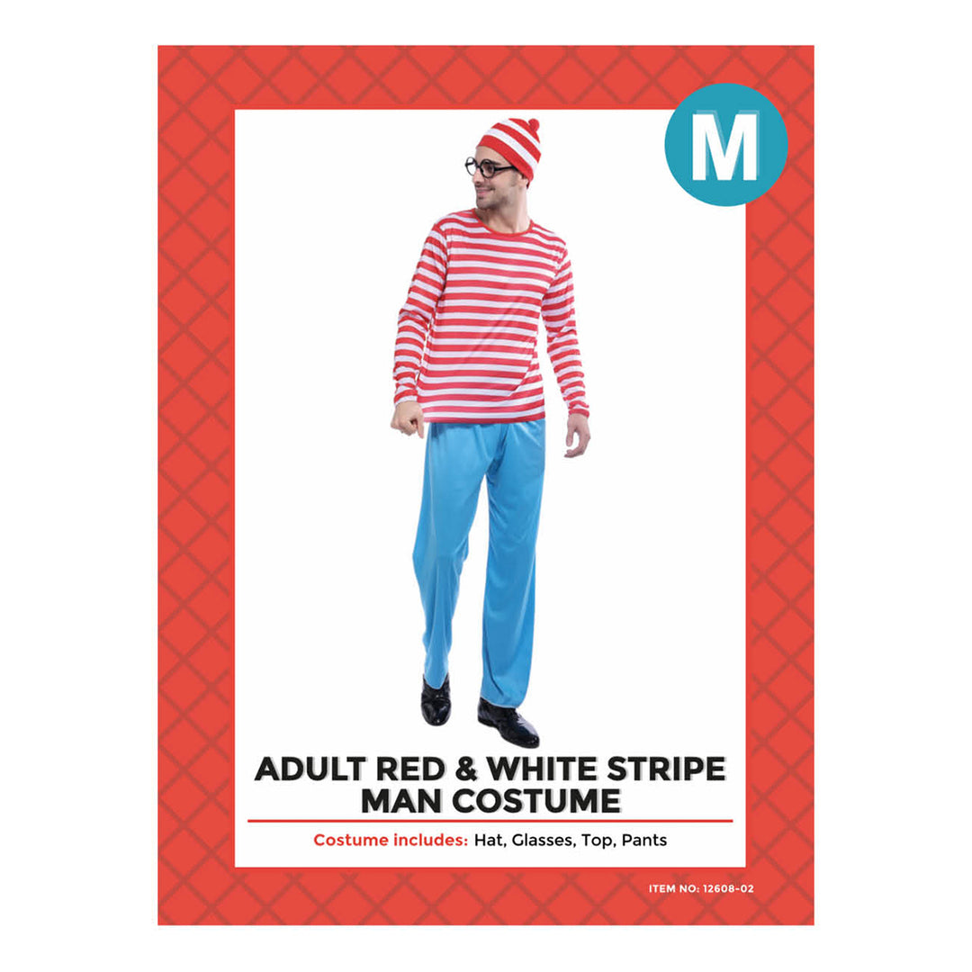 Where's Wally Red & White Stripe Costume