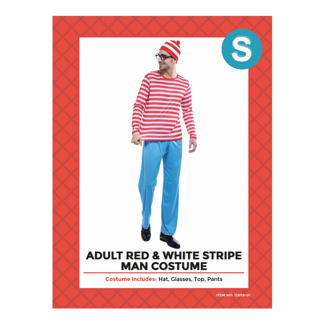 Where's Wally Red & White Stripe Costume