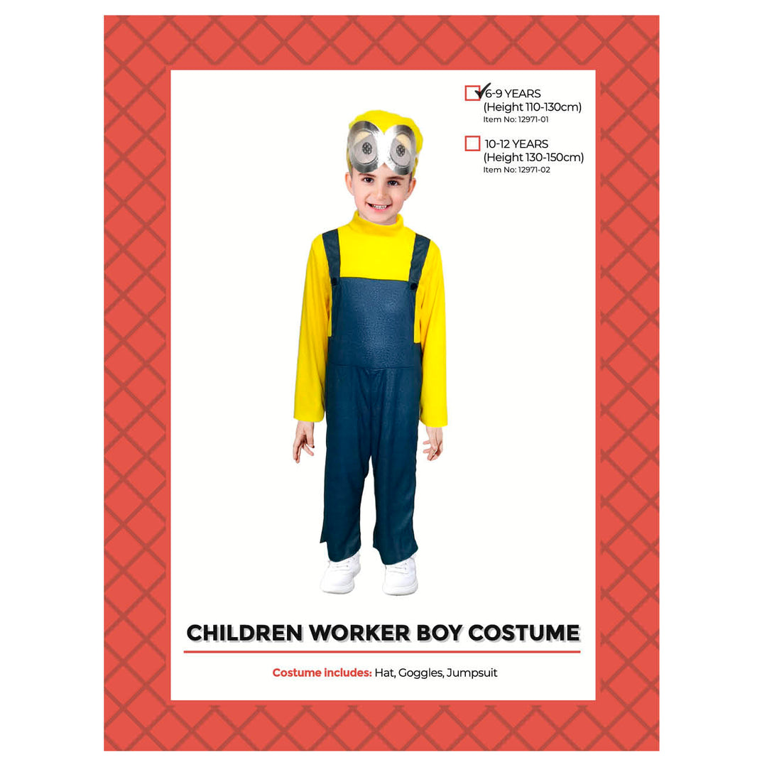 Yellow Worker Boy Minion Costume