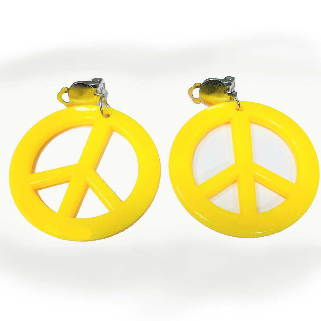 Yellow Peace Earrings