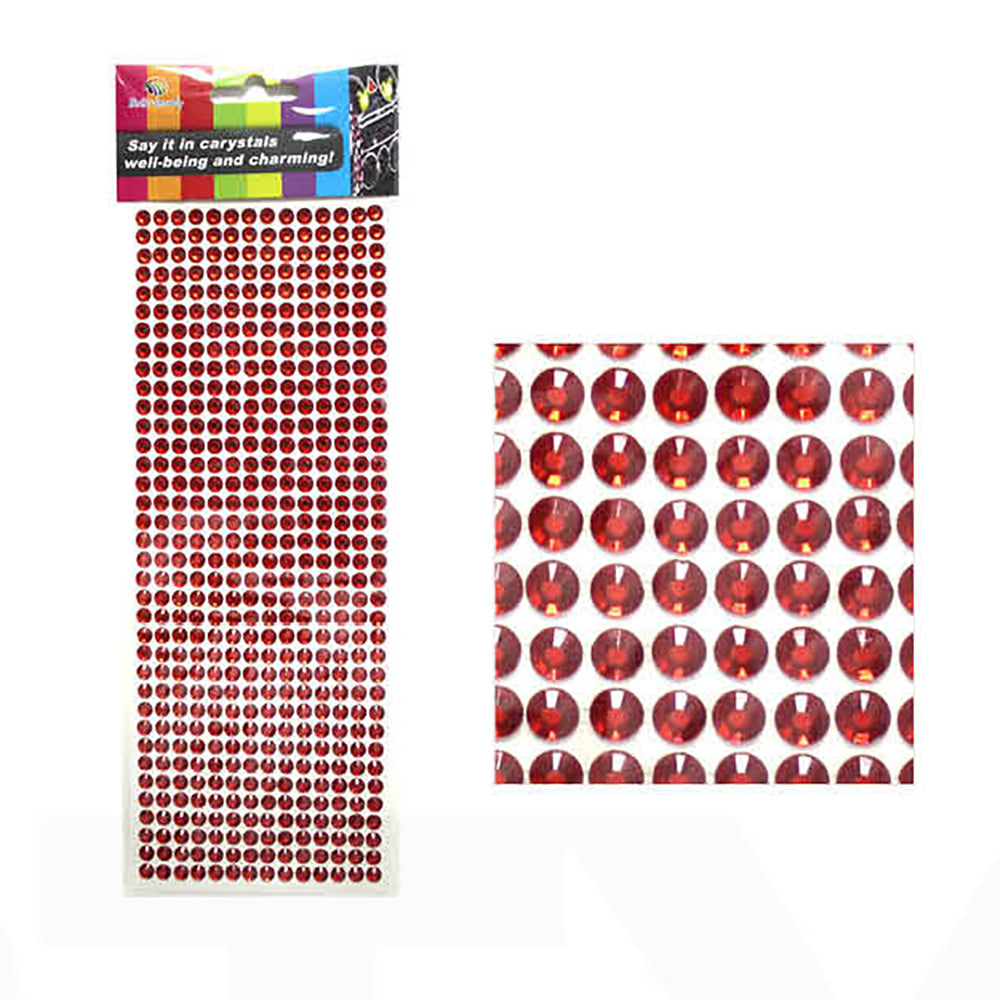 Diamante Red Stickers - Small 0.5cm