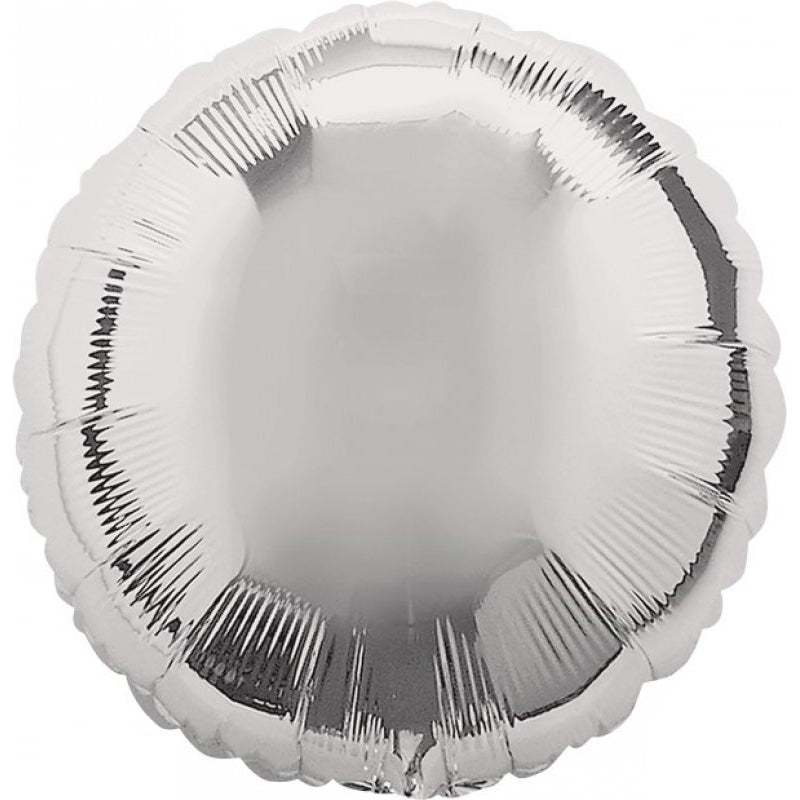 Circle Metallic Silver Foil Balloon
