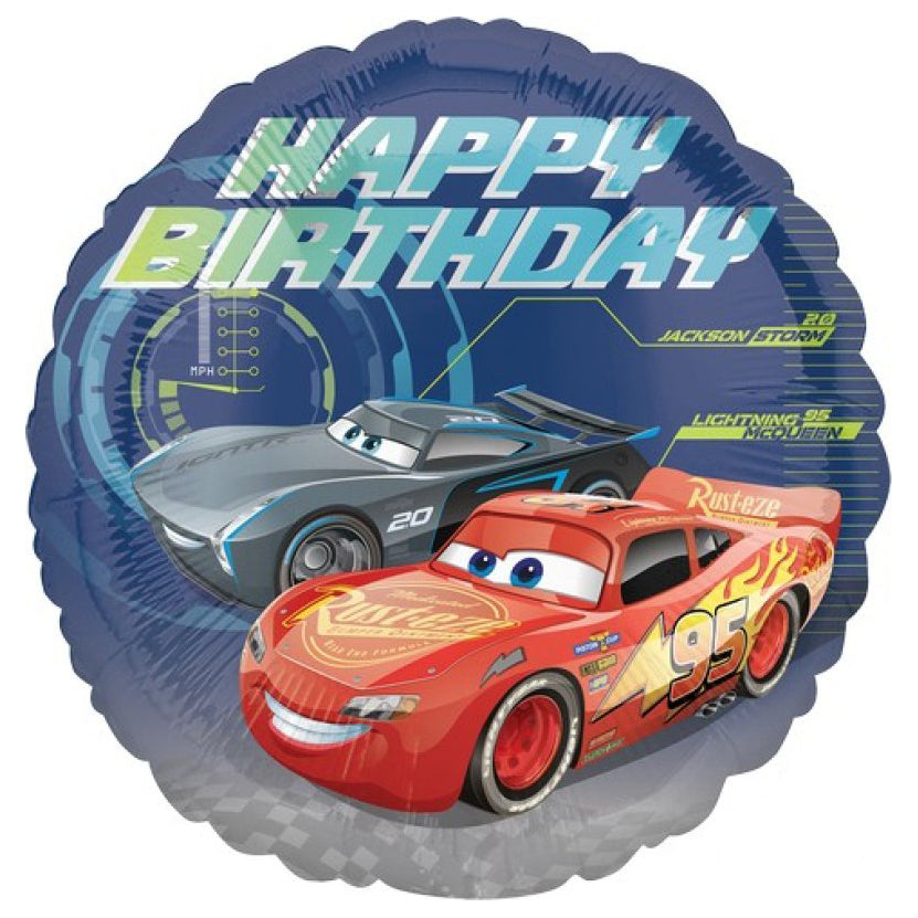 Cars 3 Happy Birthday Foil Balloon