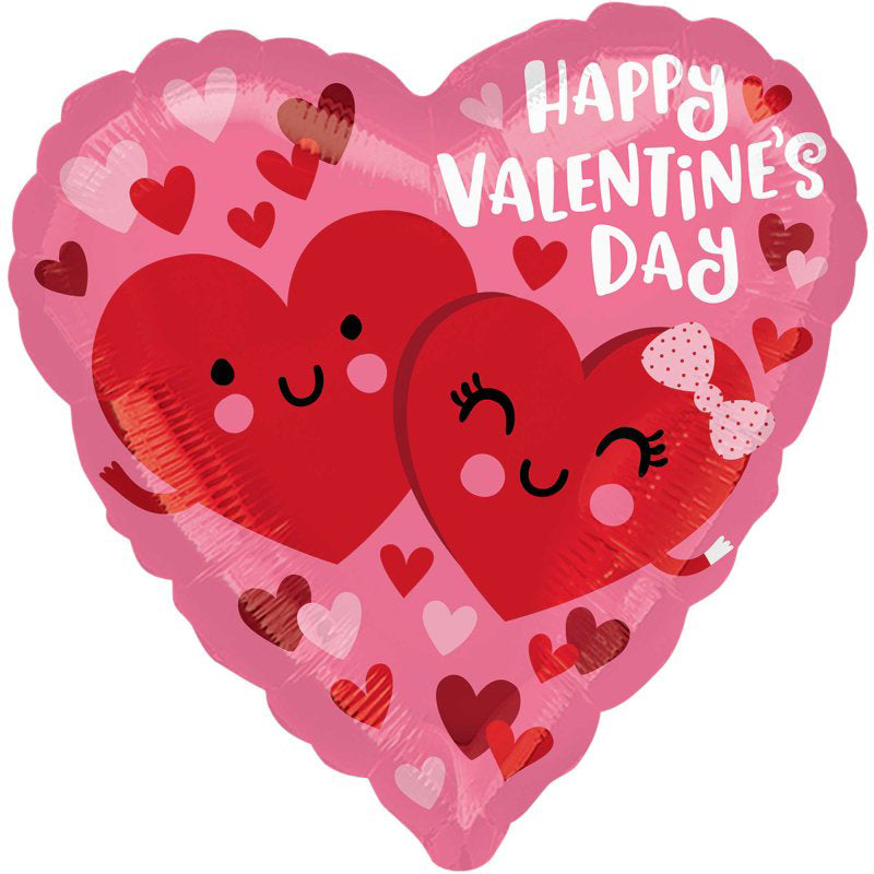 Happy Valentine's Day Hearts in Love Foil Balloon
