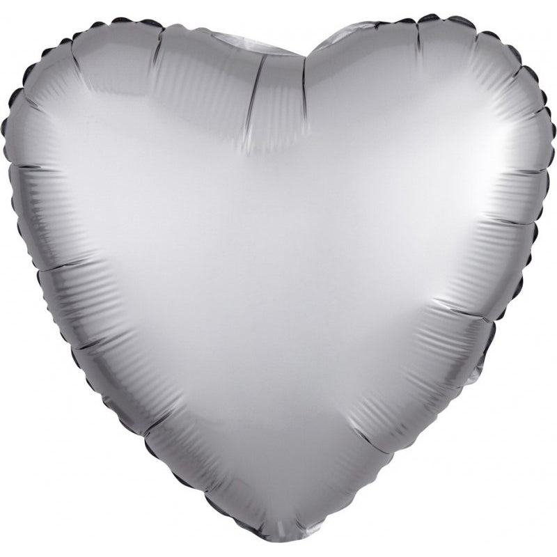 Satin Luxe Platinum Heart Foil Balloon