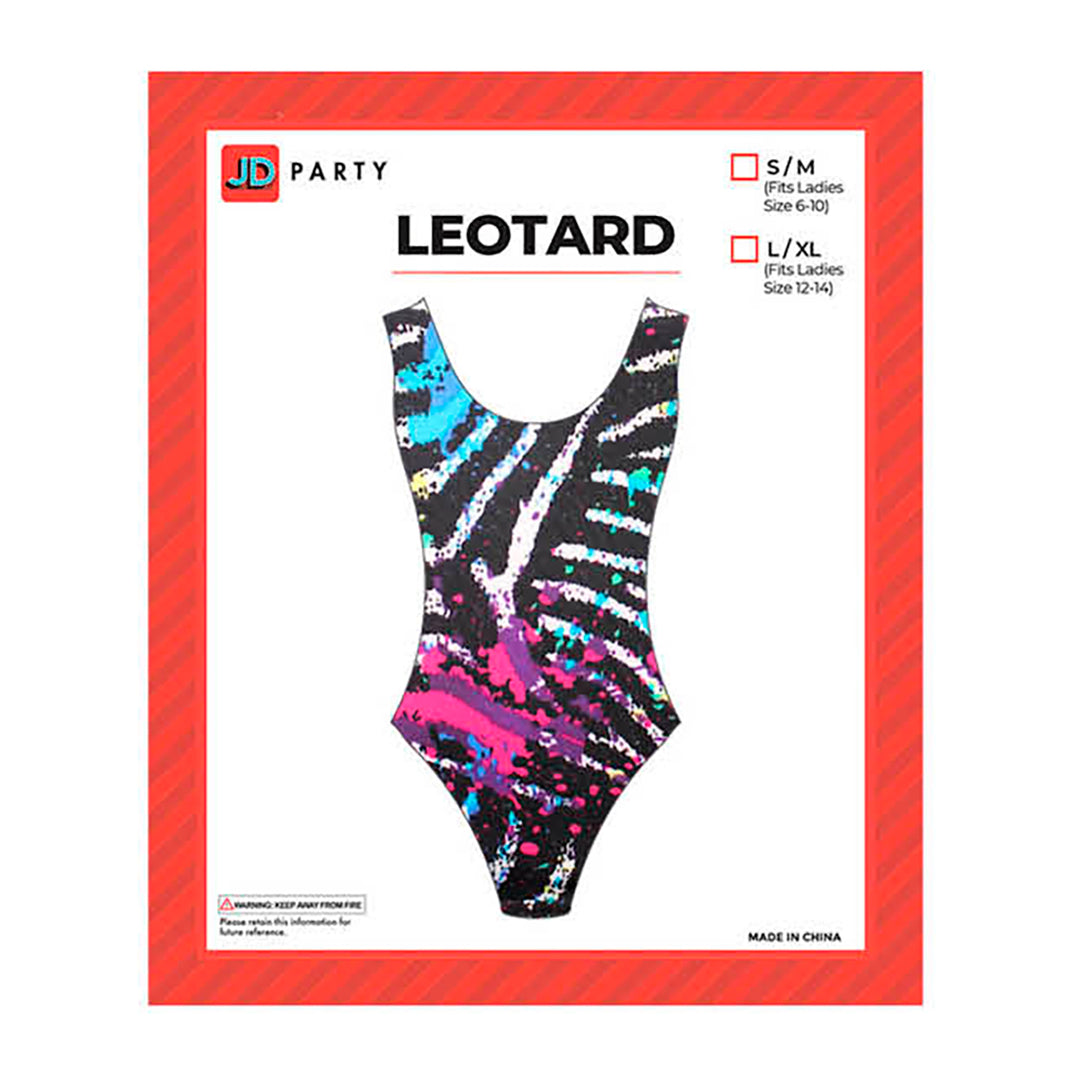 80s Neon Animal Print Leotard