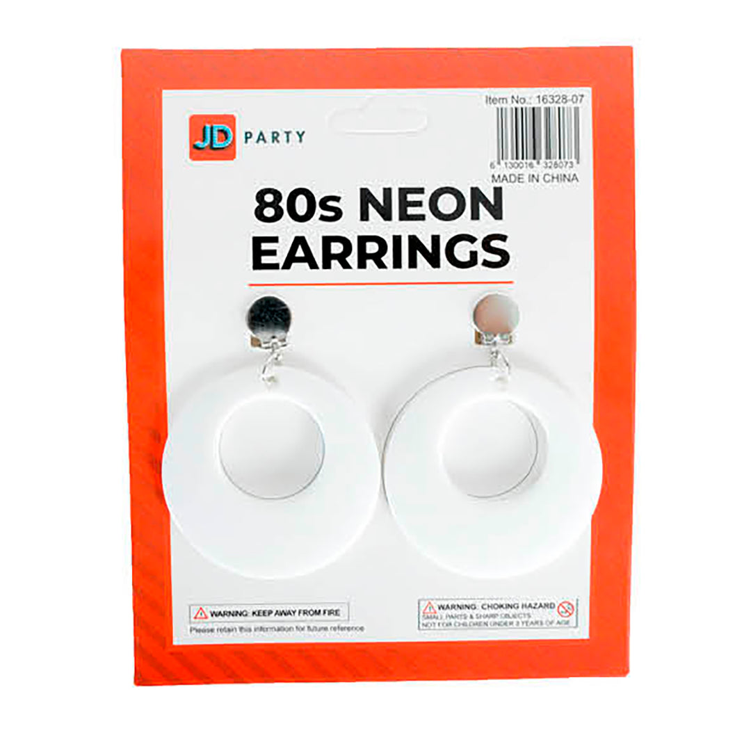 Neon 80s Earrings White