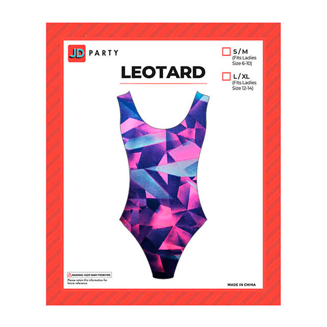 80s Pink Geometric Print Leotard
