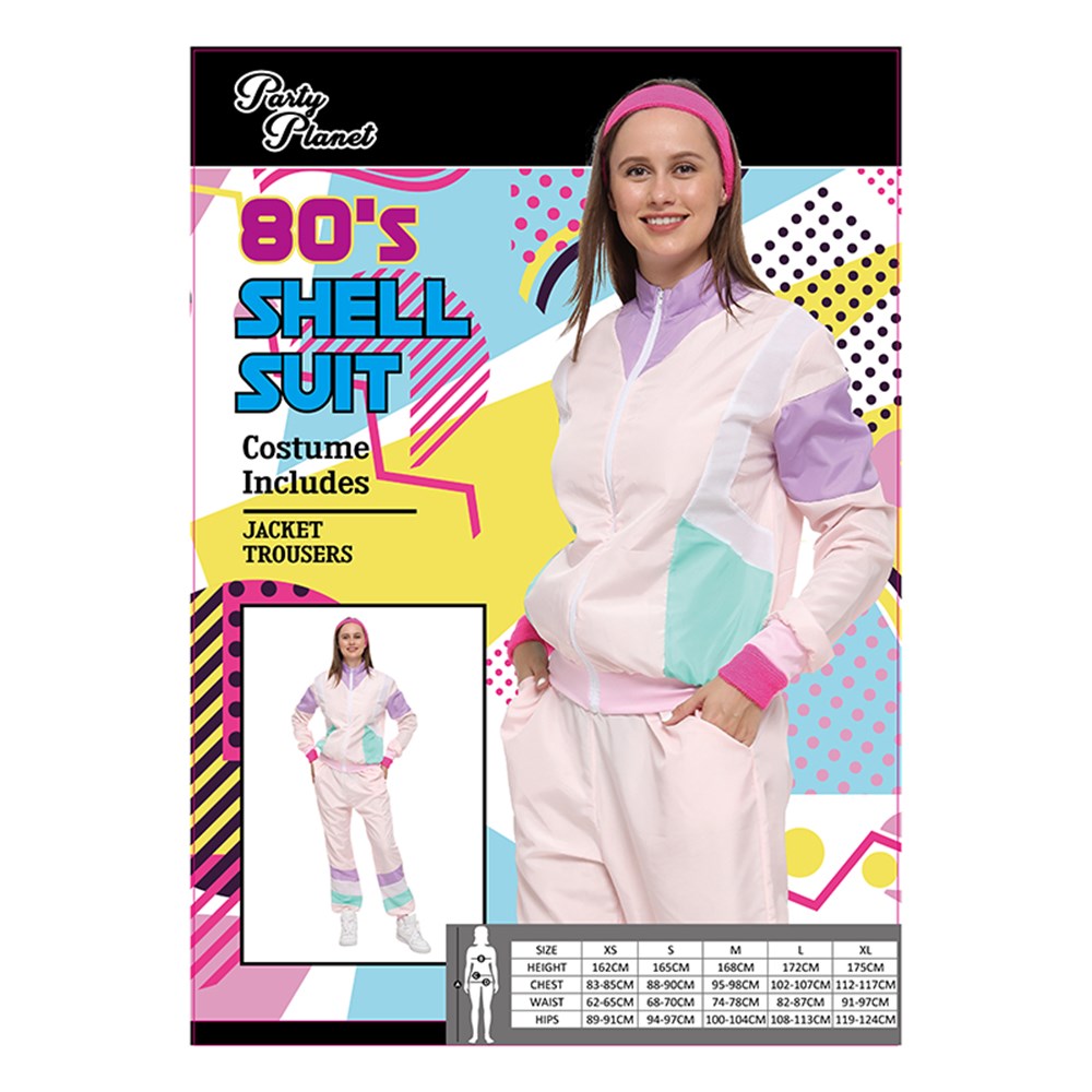 80s Women's Shell Suit Costume - Light Pink