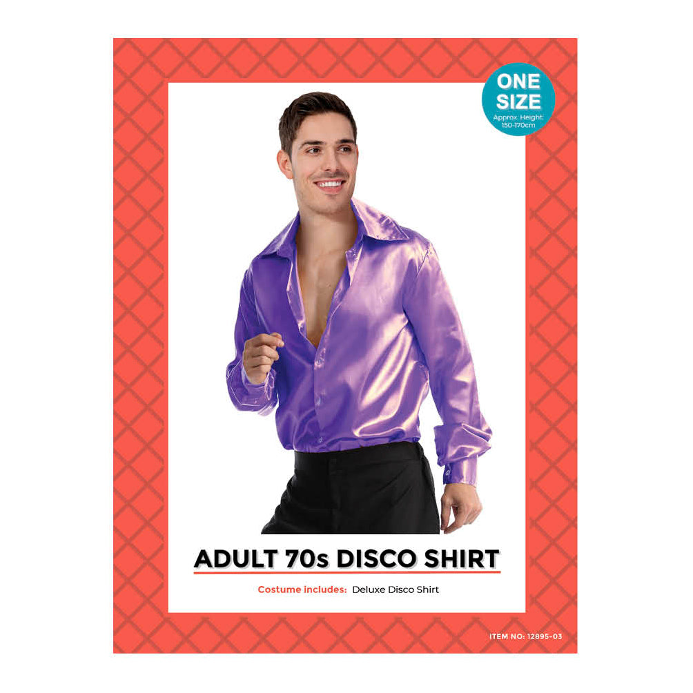 Adult 70s Disco Shirt Purple