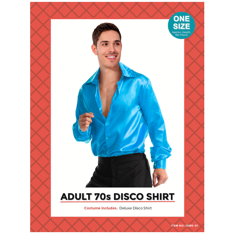 Adult 70s Disco Shirt Blue