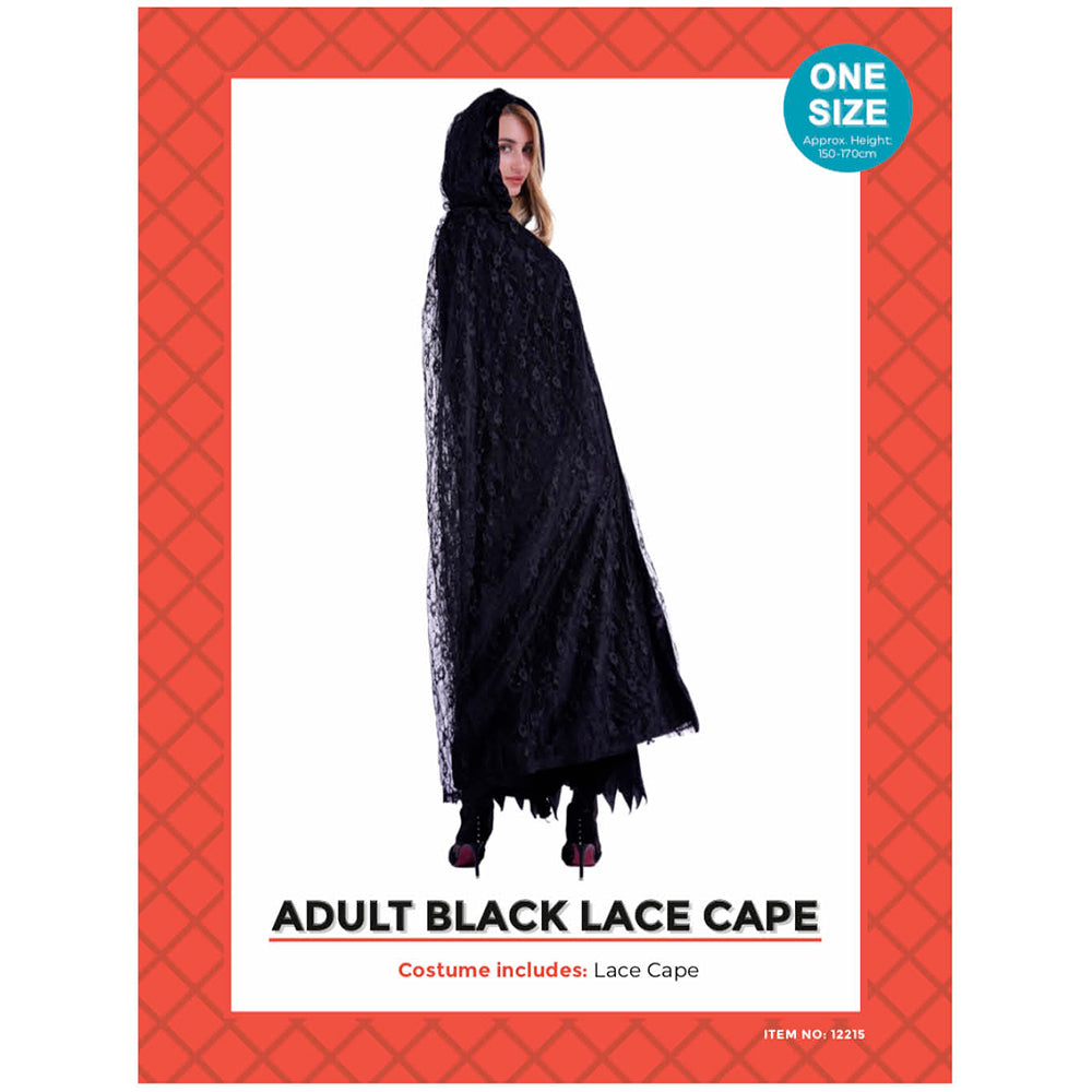 Adult Black Lace Cape Costume