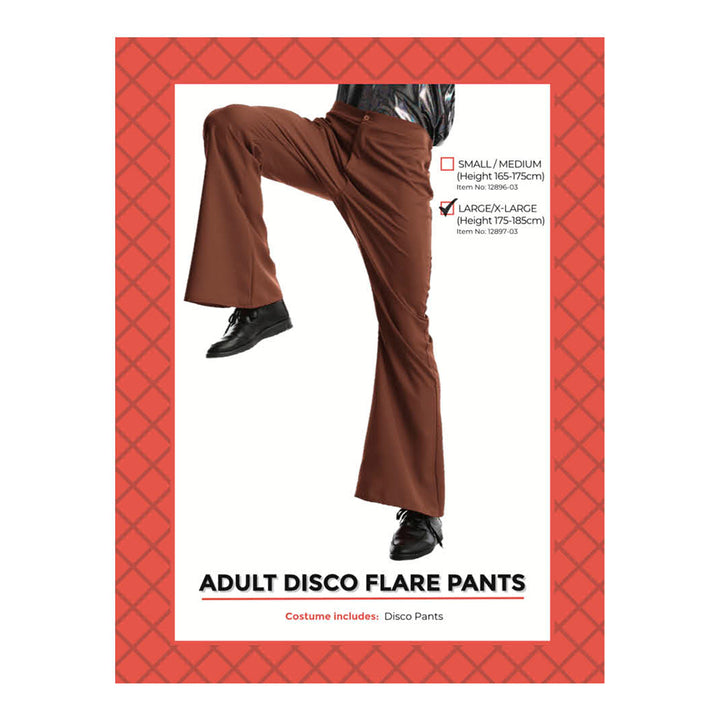 Adult Disco Flare Pants Brown