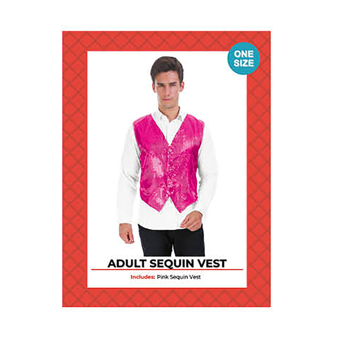 Adult Sequin Vest Hot Pink