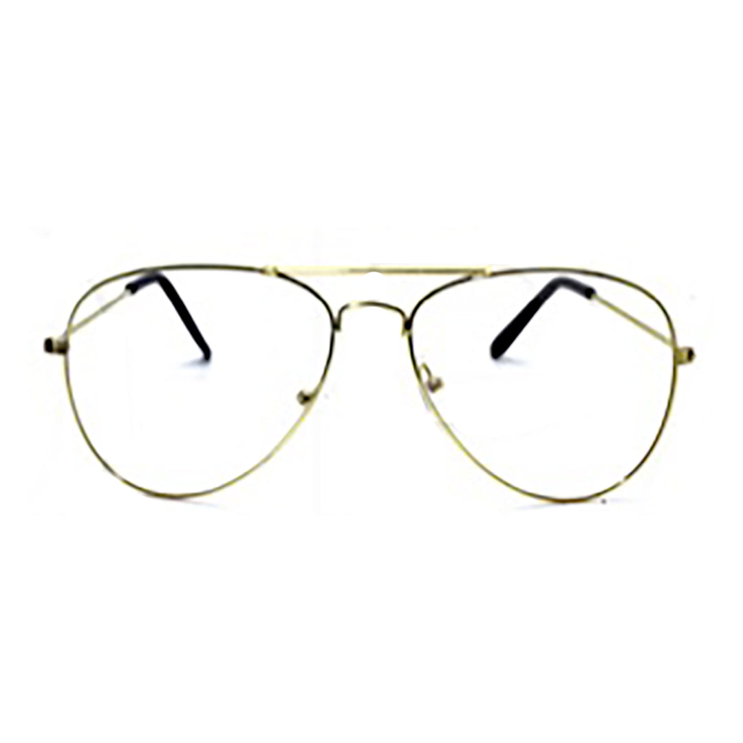 Aviator Glasses - Gold Frames Clear Lens