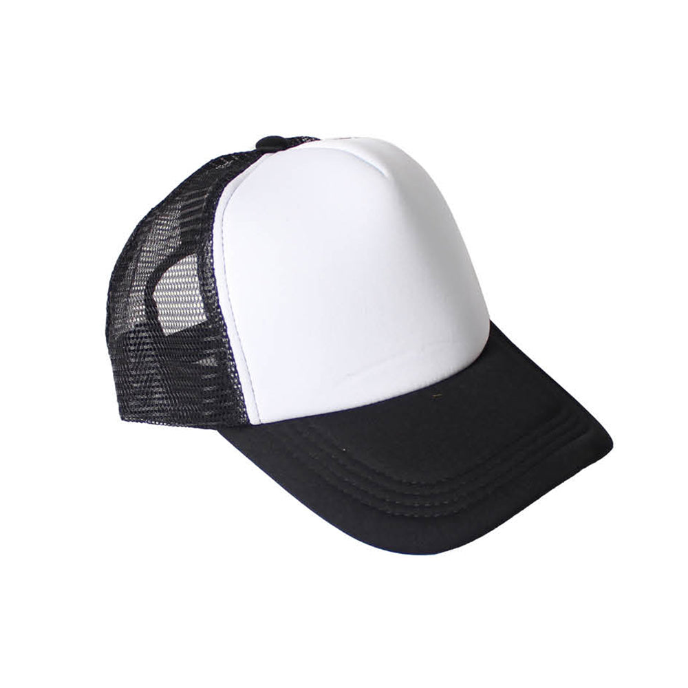 Black Trucker Cap with White Front