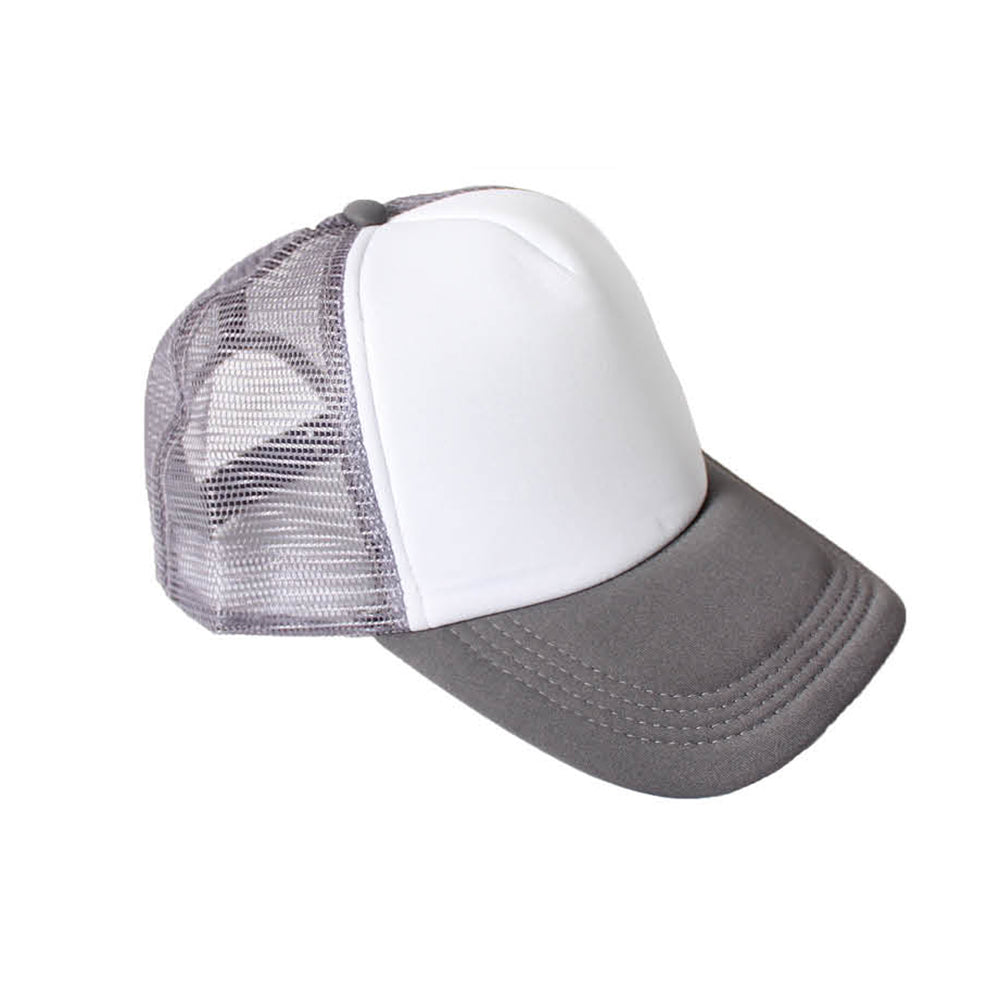 Grey Trucker Cap with White Front