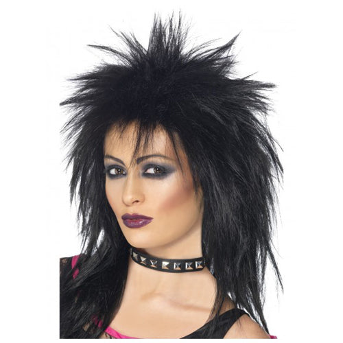 Black Mullet Rock Diva Wig