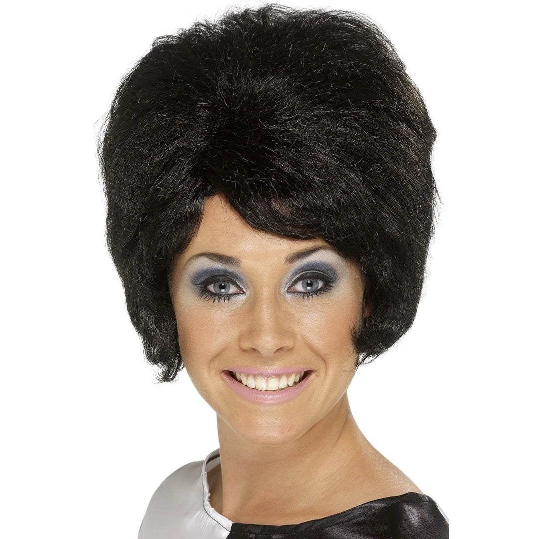 Black 60's Beehive Wig