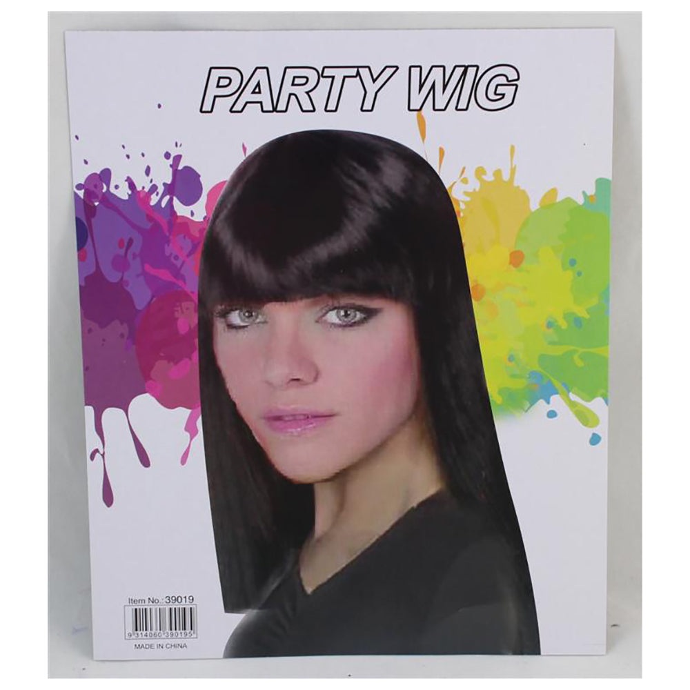 Black Long Party Wig with Fringe