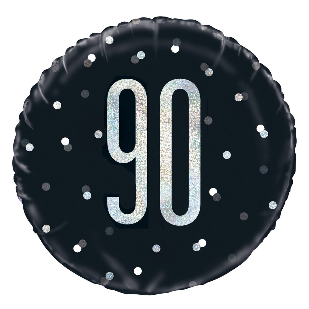 Black 90th Birthday Foil Balloon