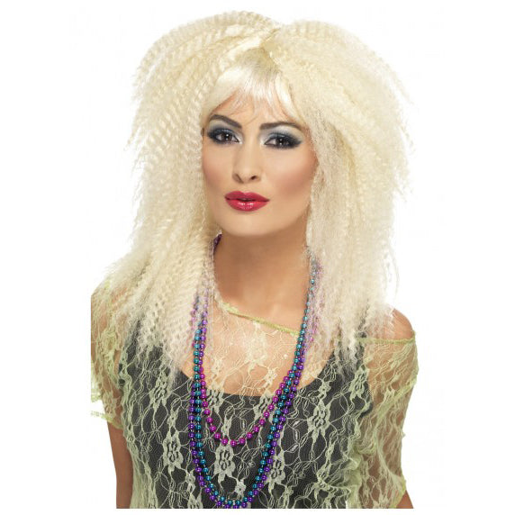 Blonde 80's Trademark Crimp Wig