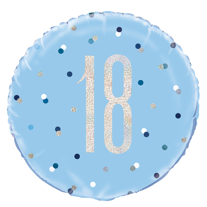 Blue 18th Foil Prismatic Balloon