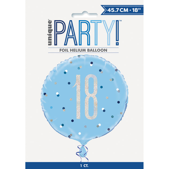 Blue 18th Foil Prismatic Balloon