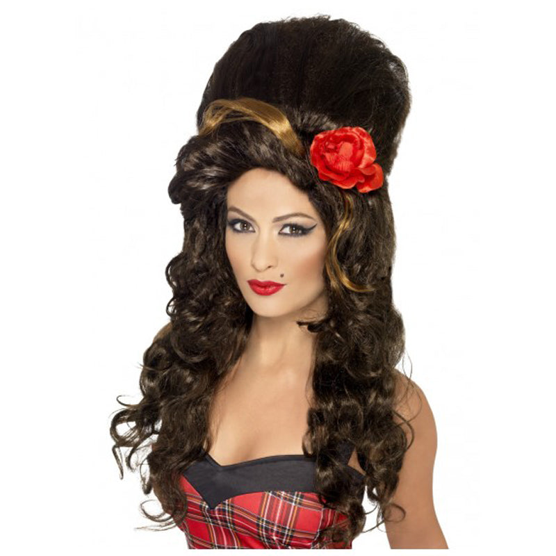 Brown Rehab Beehive Wig