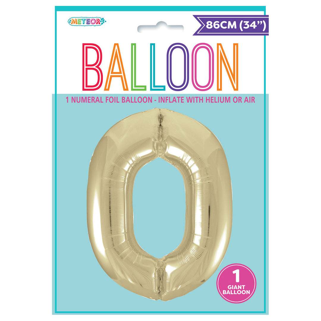 Champagne Giant Number 0 Foil Balloon