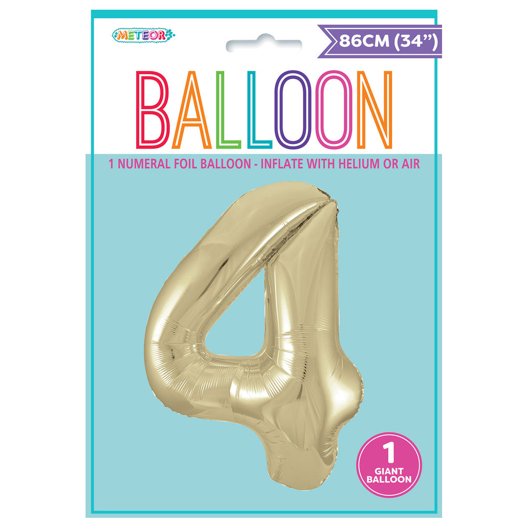 Champagne Giant Number 4 Foil Balloon