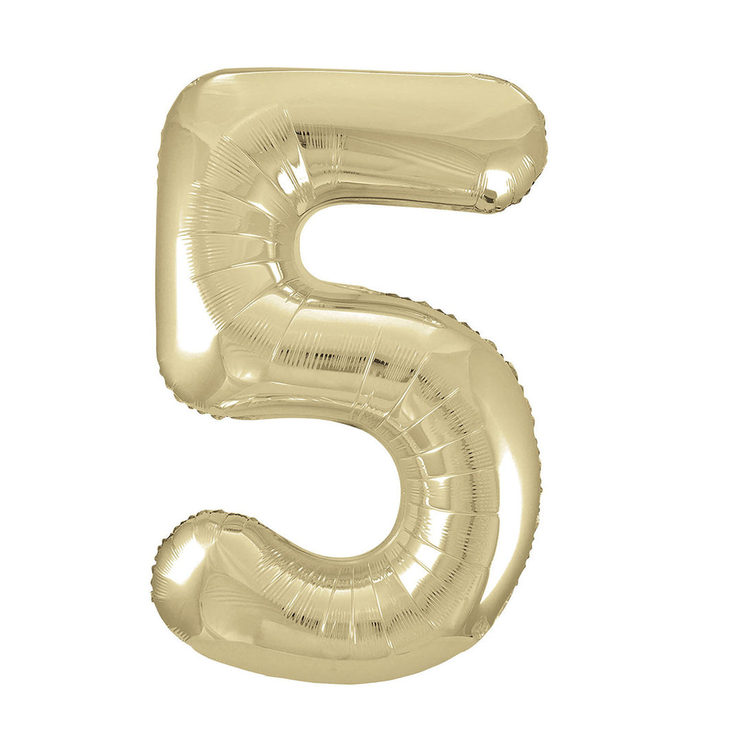 Champagne Giant Number 5 Foil Balloon