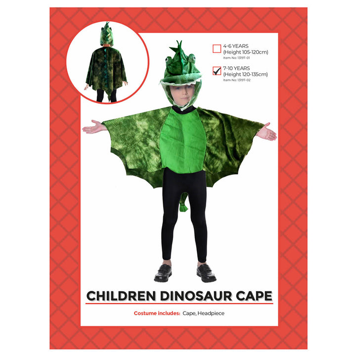 Child Dino Dinosaur Cape Costume