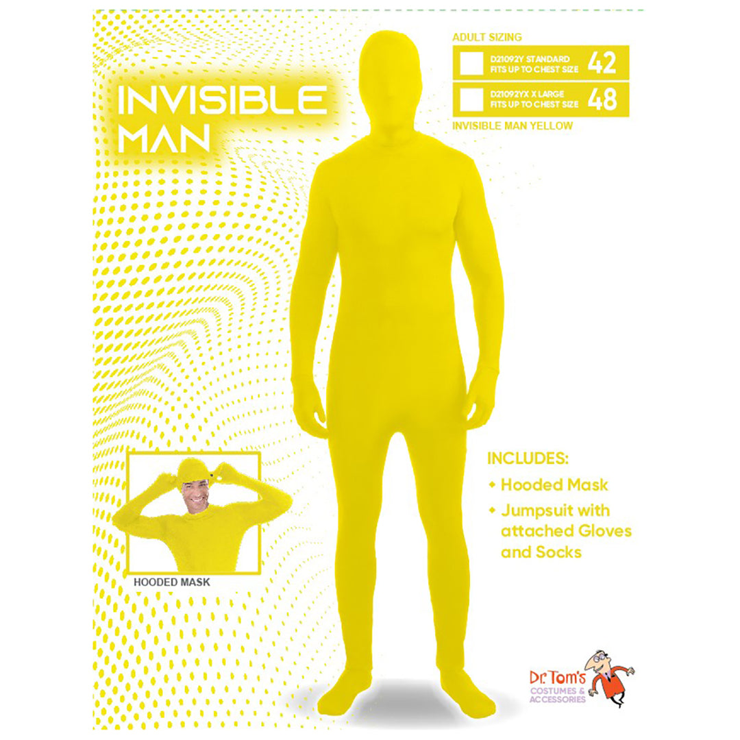Invisible Man Morphsuit Costume - Yellow