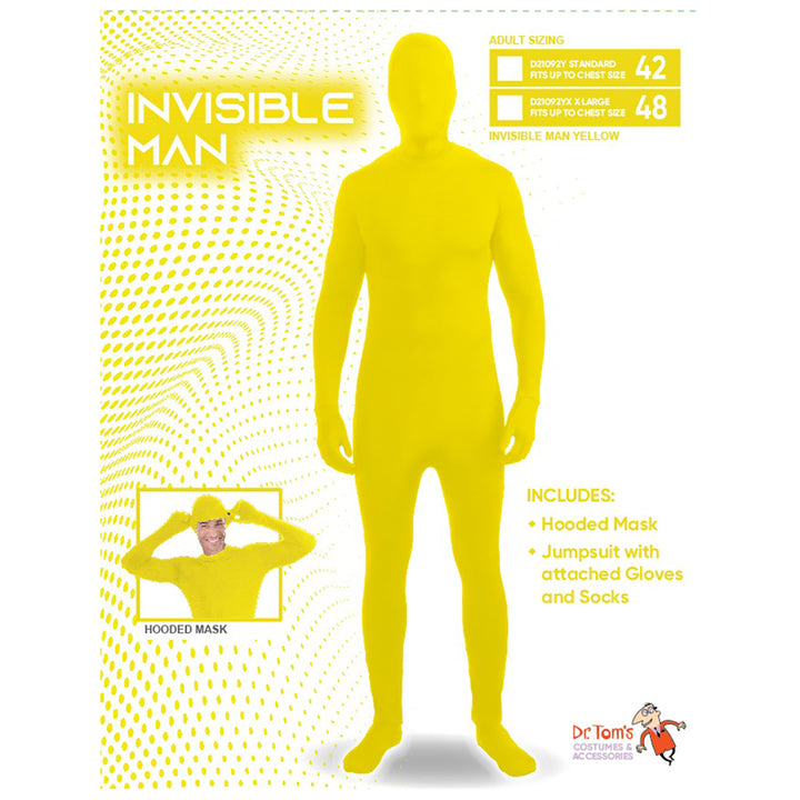 Invisible Man Morphsuit Costume - Yellow