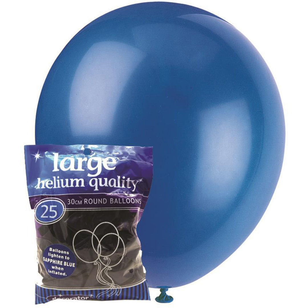 Decorator Sapphire Blue Latex Balloons, Pack of 25