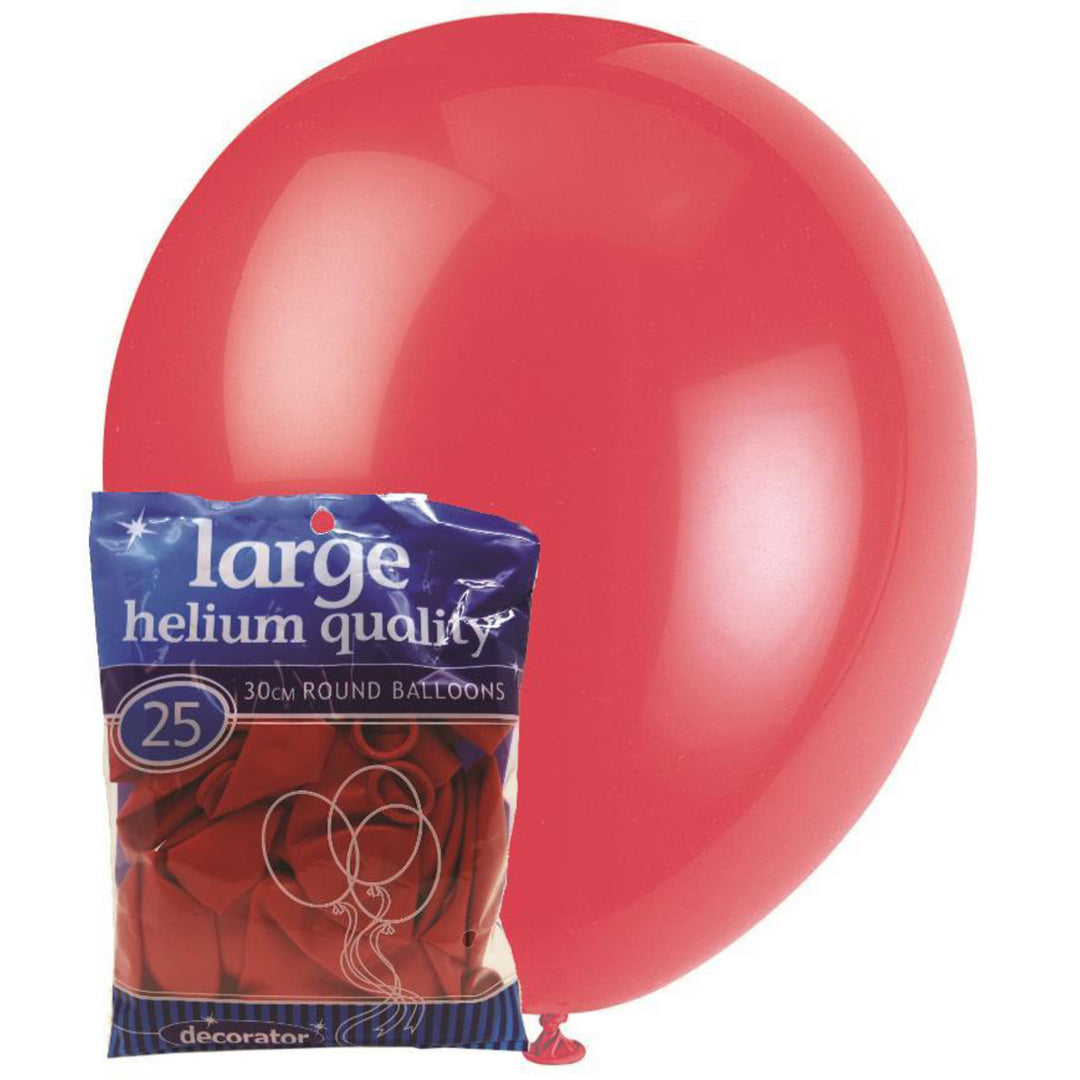 Decorator Strawberry Red Latex Balloons, Pack of 25