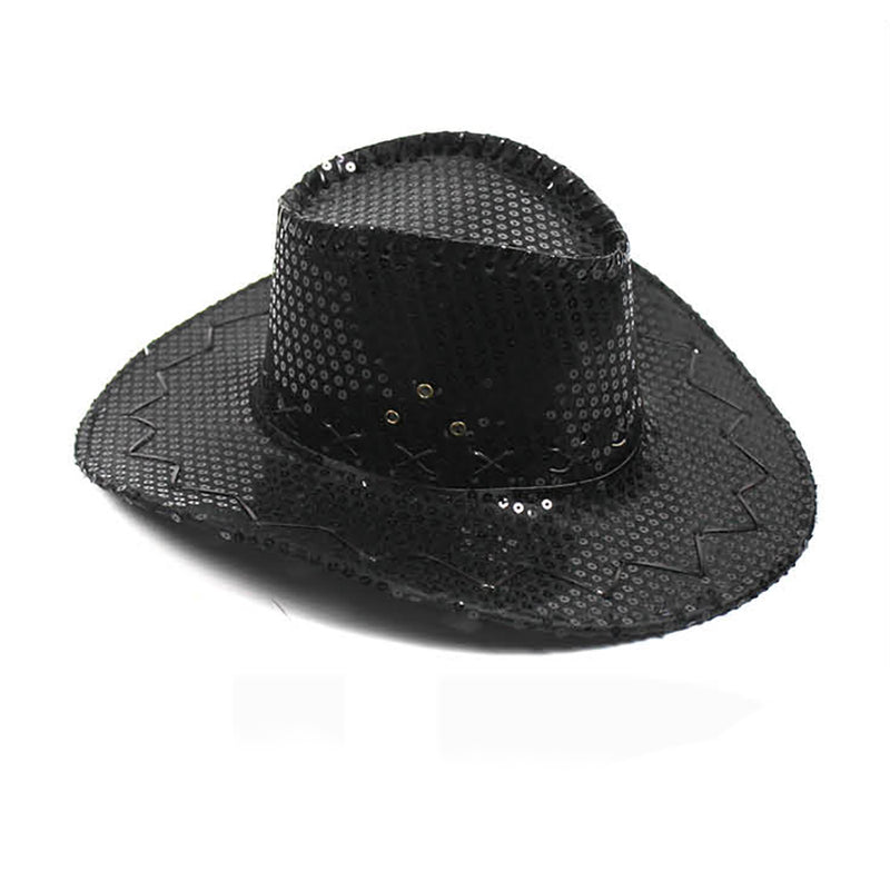 Deluxe Sequin Black Cowboy Hat Sydney Costume Shop
