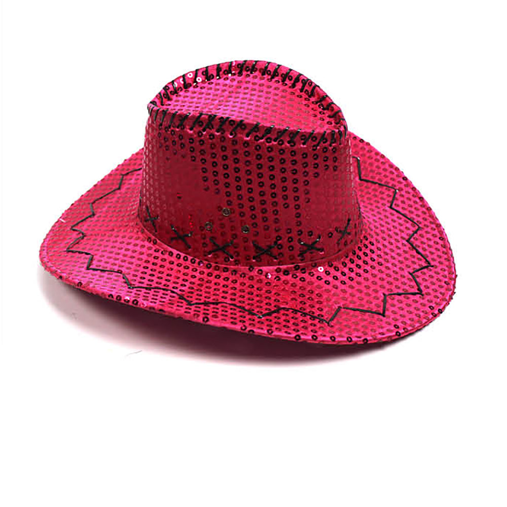 Deluxe Sequin Pink Cowboy Hat