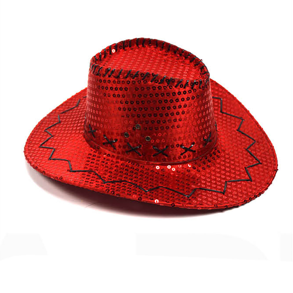 Deluxe Sequin Red Cowboy Hat