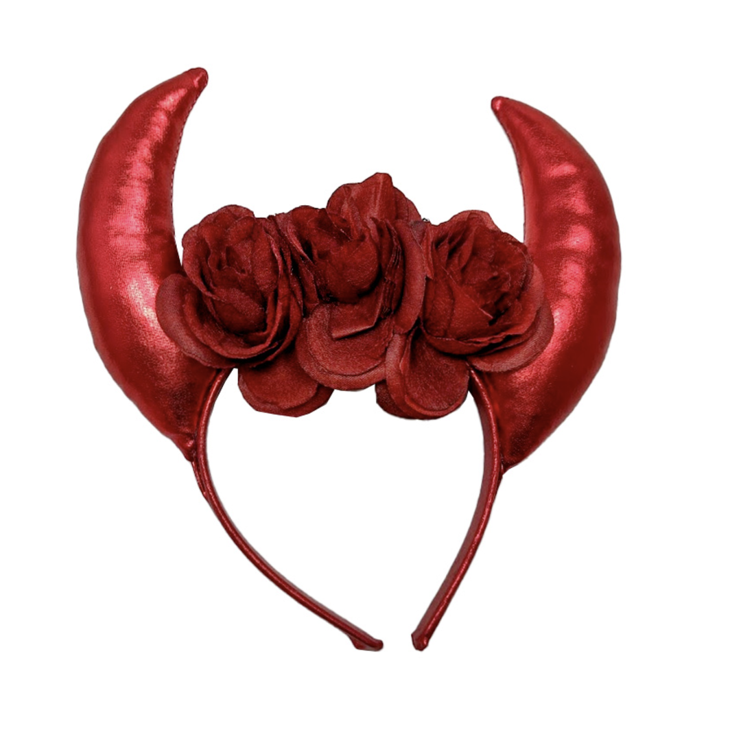 Devil Horns Red with Roses